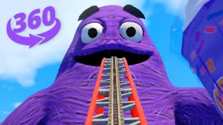 Do Not Ride The Grimace Shake Roller Coaster (360 video)
