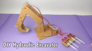 How to make Hydraulic Excavator from Cardboard | School Science Project Idea