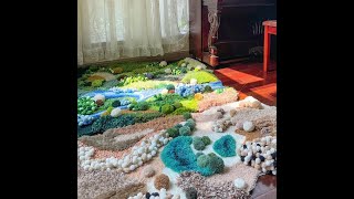 Create Your Own Colorful Ocean-Inspired Moss Rug! DIY Latch Hook Handmade Rug Tutorial