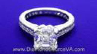 Asshcer Cut Diamond Ring 1.74-carat channel-set shank