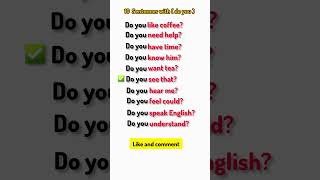 English learning_10 sentences with do you#shorts