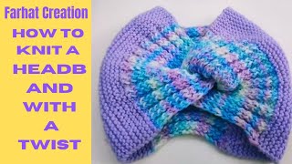 How to knit a Headband with a twist | Knitting tutorial | Headband   #knittingtutorial #knitheadband