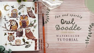 Experimental Owl Doodle: Watercolor Tutorial