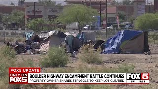 Property owner in Las Vegas Valley shares challenge clearing growing encampment