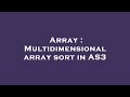 Array : Multidimensional array sort in AS3