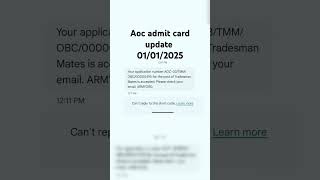 AOC admit card update #2025 #army #aocadmitcard #aocphysical #trending #shorts