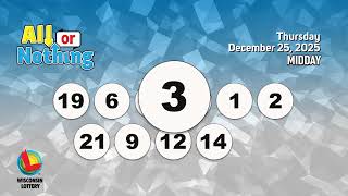 Wisconsin Lottery Midday Draw 12/25/2025