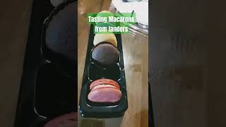 Tasting assorted macarons from landers