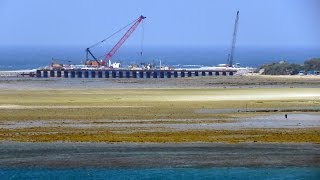 那覇空港第二滑走路の工事の様子(1)