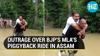 Assam MLA Sibu Misra's 'piggyback ride' sparks outrage; Cong, netizens slam 'insensitive' lawmaker