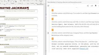 Word Module 5 Textbook Jackman Resume part 2 of 3