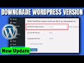 How to downgrade wordpress version (2026)