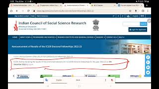 Results of the ICSSR Doctoral Fellowships 2022-23 - PhD Fellowship