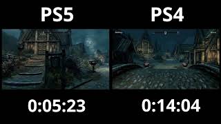 Skyrim Anniversary Edition PS4 Vs PS5  Load Time Comparison  Next Gen