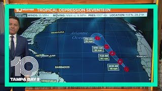 NHC: Tropical Depression 17 forms over the far eastern tropical Atlantic