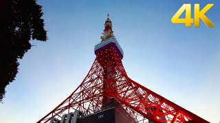 【4K】Climbing Up the Outdoor Stairs of Tokyo Tower - Night Walk in Tokyo 東京タワー「オープンエア外階段ウォーク」（東京散歩）