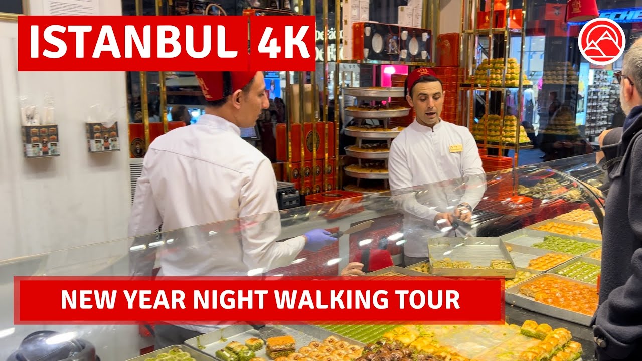 Istanbul New Year Nightlife 2024 Taksim-Istiklal Walking Tour|4k 60fps ...