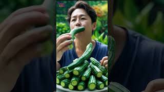 ASMR mukbang cucumber #shorts #asmr #mukbang #fyp #vegetables