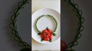 #Sample Tomato 🍅 cucumber 🥒 carving cutting design#Cucumber cutting#Vagetable#Easy Tomato carving#