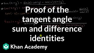 Proof of the tangent angle sum and difference identities