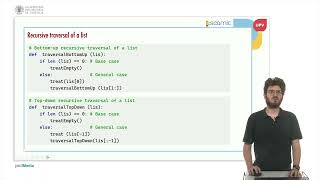 Recursion in Python: traversing a list with slices | 20/34 | UPV