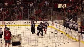 Violent and Intense hockey fight (fan perspective)