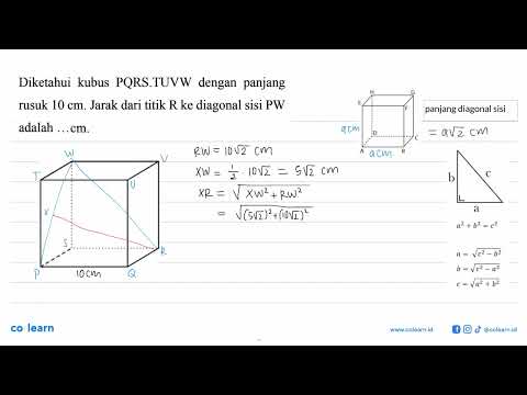 Diketahui Kubus PQRS.TUVW Dengan Panjang Rusuk 10 Cm. Jarak Dari Titik ...