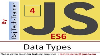 JavaScript Tutorial for Beginners | Part 4 - DataTypes | Learn JavaScript | ES6