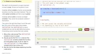 Javascript: Functions with two parameters - Codecademy Walkthrough
