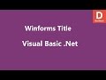 Visual Basic .Net Change Winforms Title