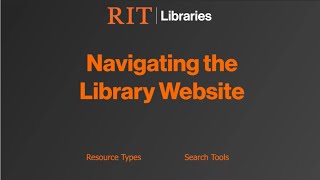 Navigating the Library Website