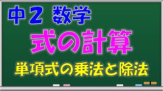 【中学数学】式の計算　単項式の乗法と除法　中学２年生　第４回　問題解説授業動画【授業補習・復習・定期テスト対策】