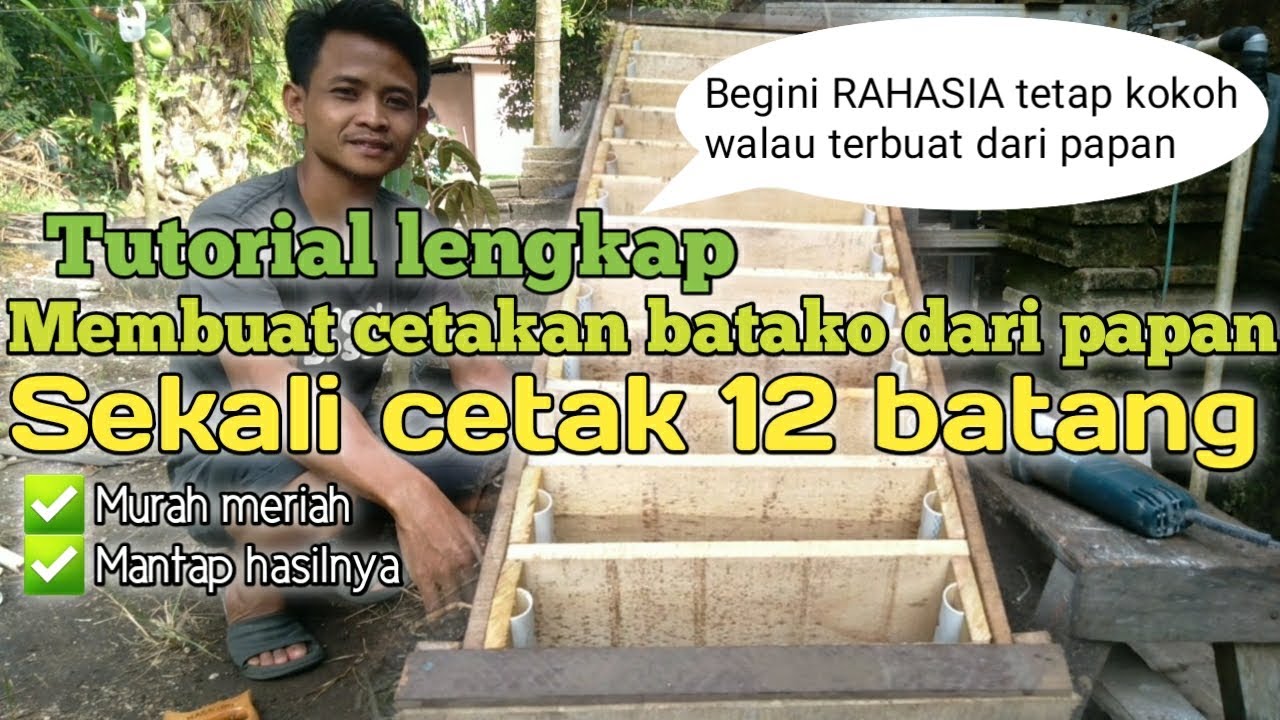 Tutorial Membuat Cetakan Batako Dari Kayu Papan Sekali Cetak 12 Buah ...