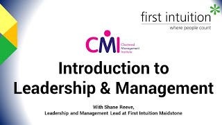 Introduction to Leadership \u0026 Management Webinar with Shane Reeve