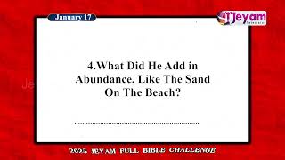 Daily Bible Quiz | Full Bible Challenge 2025 | January 17 | English \u0026 Tamil | Jeyam Tv