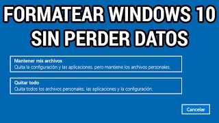 Formatear Windows 10 sin perder datos www.informaticovitoria.com