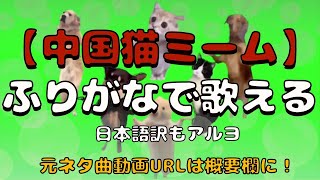 ふりがなで【中国猫ミーム】歌 う