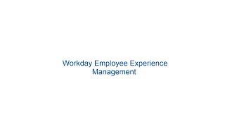 Workday Employee Experience Demo