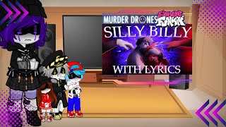 MD \u0026 FNF React - FNF Silly Billy with lyrics - Gacha Nebula