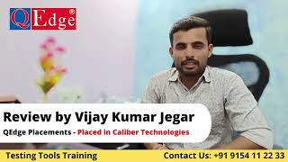 #Testing #Tools Training & #Placement  Institute Review by Vijay Kumar Jegar|  @qedgetech  Hyderabad