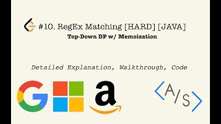 Leetcode 10. Regular Expression Matching Explanation + Coding (Java) #LeetCode #Java #Interview