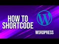 How To Shortcode WordPress Tutorial