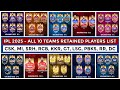 IPL 2025 - All 10 Teams Retained Players List | IPL 2025 Retention | CSK, MI, RCB, LSG, SRH, KKR, RR