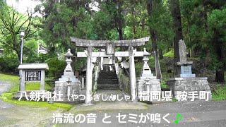 八剱神社（やつるぎじんじゃ）福岡県鞍手町　清流の音とセミが鳴くYatsurugi Shrine (Kurate Town, Fukuoka Prefecture)