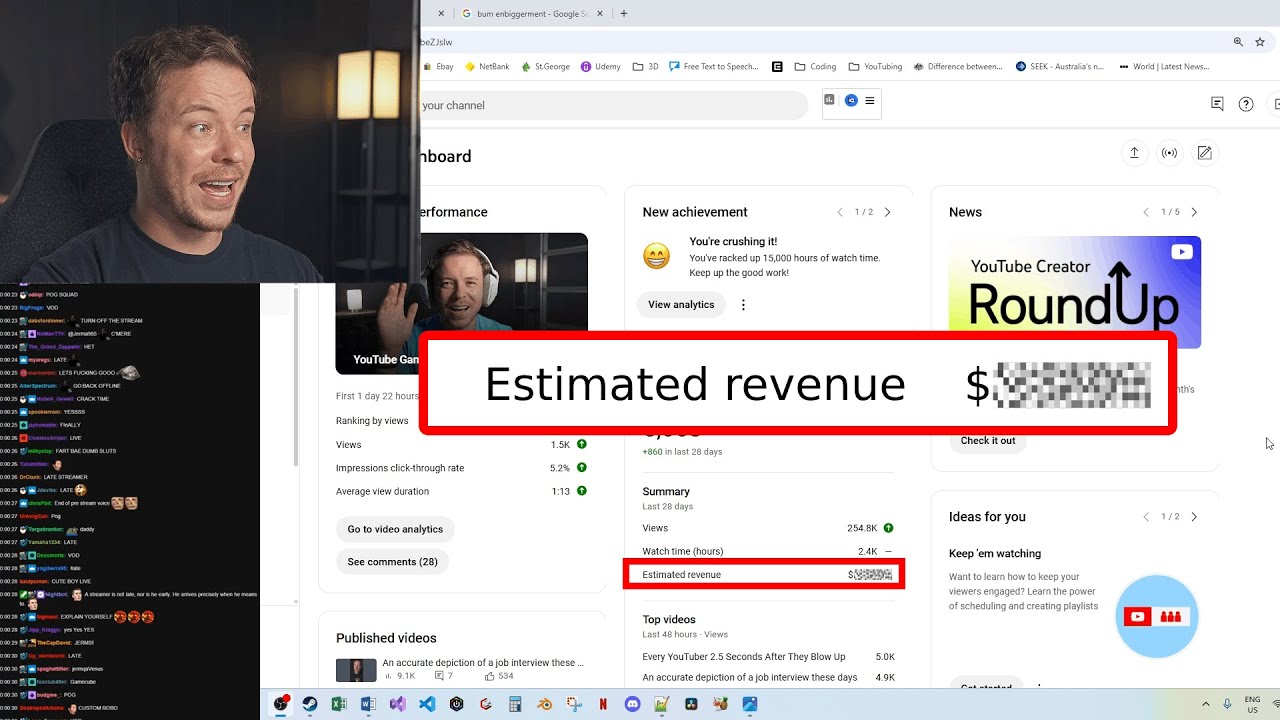 Youtuber Forgets To End Stream And Reveals Earnings Youtube