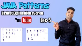 Number Pattern programs in java | Odd series number pattern programs in java