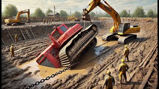 Heavy Duty Machine Rescue – Excavator Buried in Deep Mud