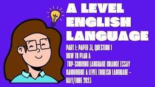 Part 1: Paper 3 Language Change, How to Plan a Top-Scoring Essay A Level English Language