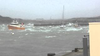 Port du Conquet lors de la tempête Ulla le 14 février 2014 très grosse mer au finistère