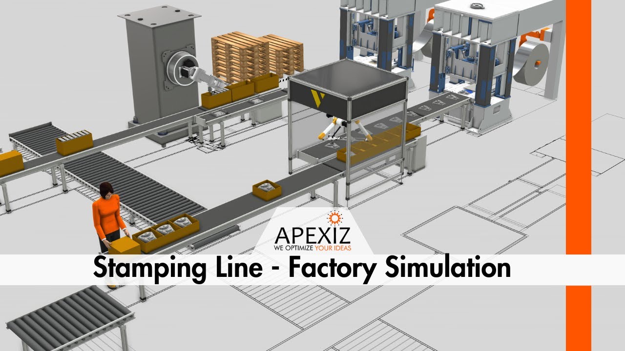 Stamping Line Factory Simulation Apexiz Youtube